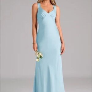 Sky Blue Azazie Kamila Bridesmaid Dress